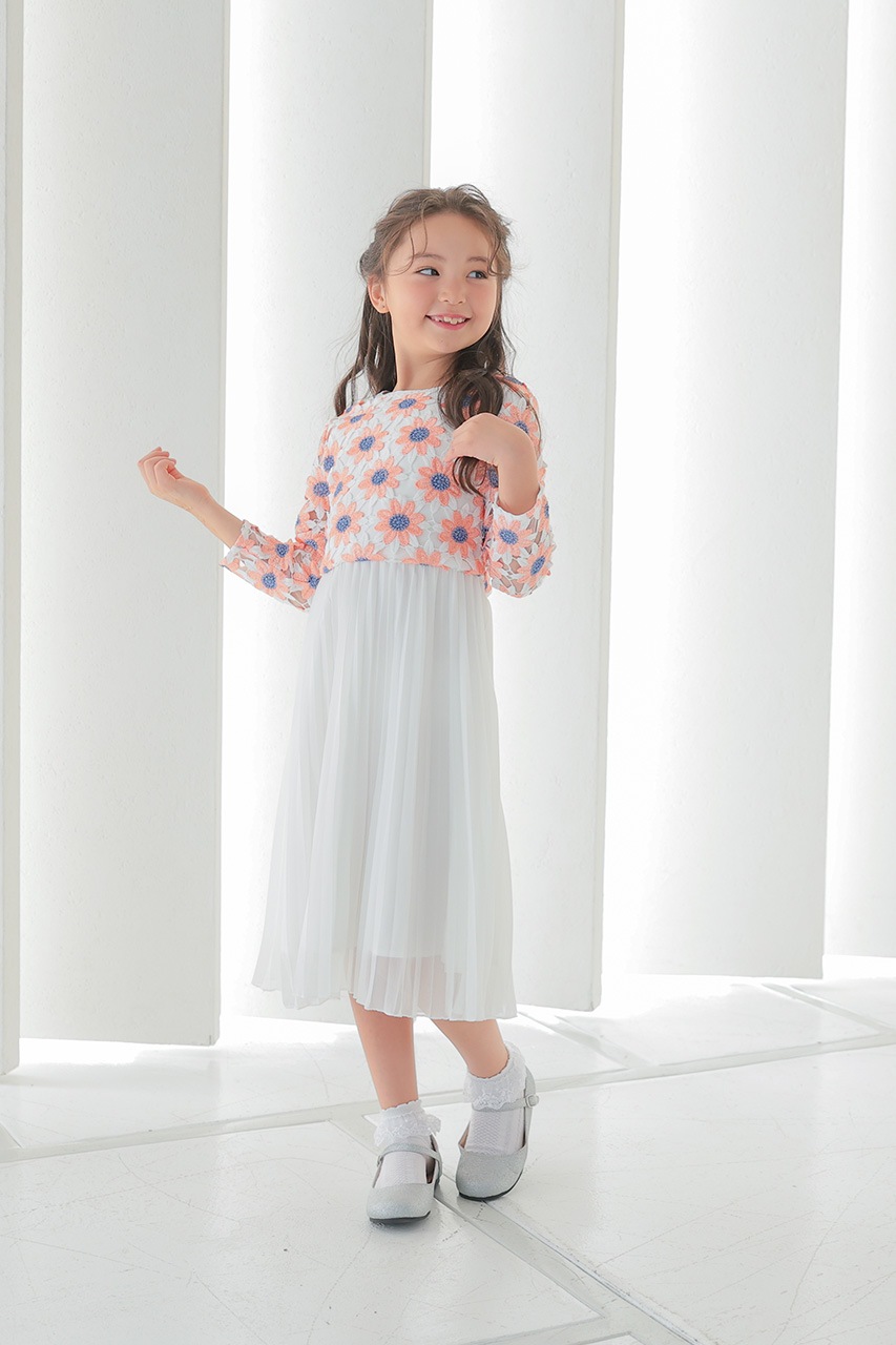 Kids クローシェプリーツデイジードレス