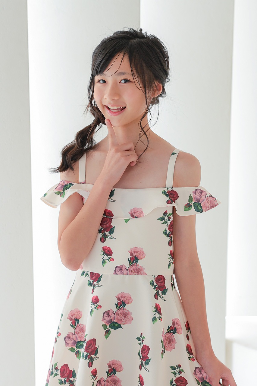 Kids ローズフリルAラインドレス 9歳